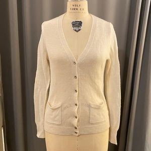 J.Crew ivory cream alpaca cardigan sweater large